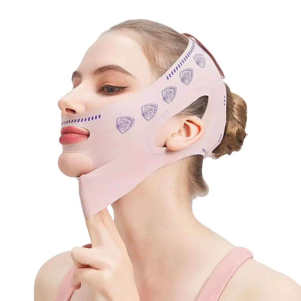V-Line Face Slimming Bandage – Double-Layer Chin Lifting & Face Sculpting Strap for Jawline Contouring Peaceful Pleasures Health and Wellness A