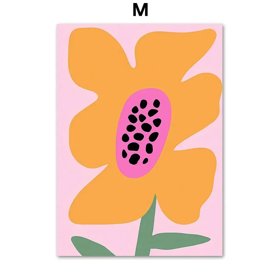 Retro Geometric Abstract Flower Canvas Wall Art HD Print Canvas Wall Art Peaceful Pleasures Health and Wellness M 50x70cm Unframed