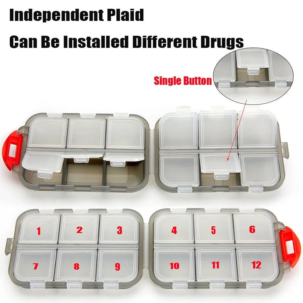 Tcare Portable Pill Case Folding Medicine Drugs Pills Capsule Tablet Container Boxs Plastic Empty Drug Organizer Pillbox Cases Peaceful Pleasures Health and Wellness
