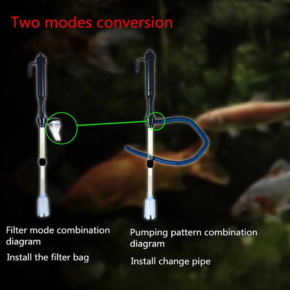 Aquarium Electric Cleaning Vacuum Water Filter Siphon Vacuum Cleaner Fish Tank Water Changer Gravel Cleaner Pump Water Filters Peaceful Pleasures Health and Wellness