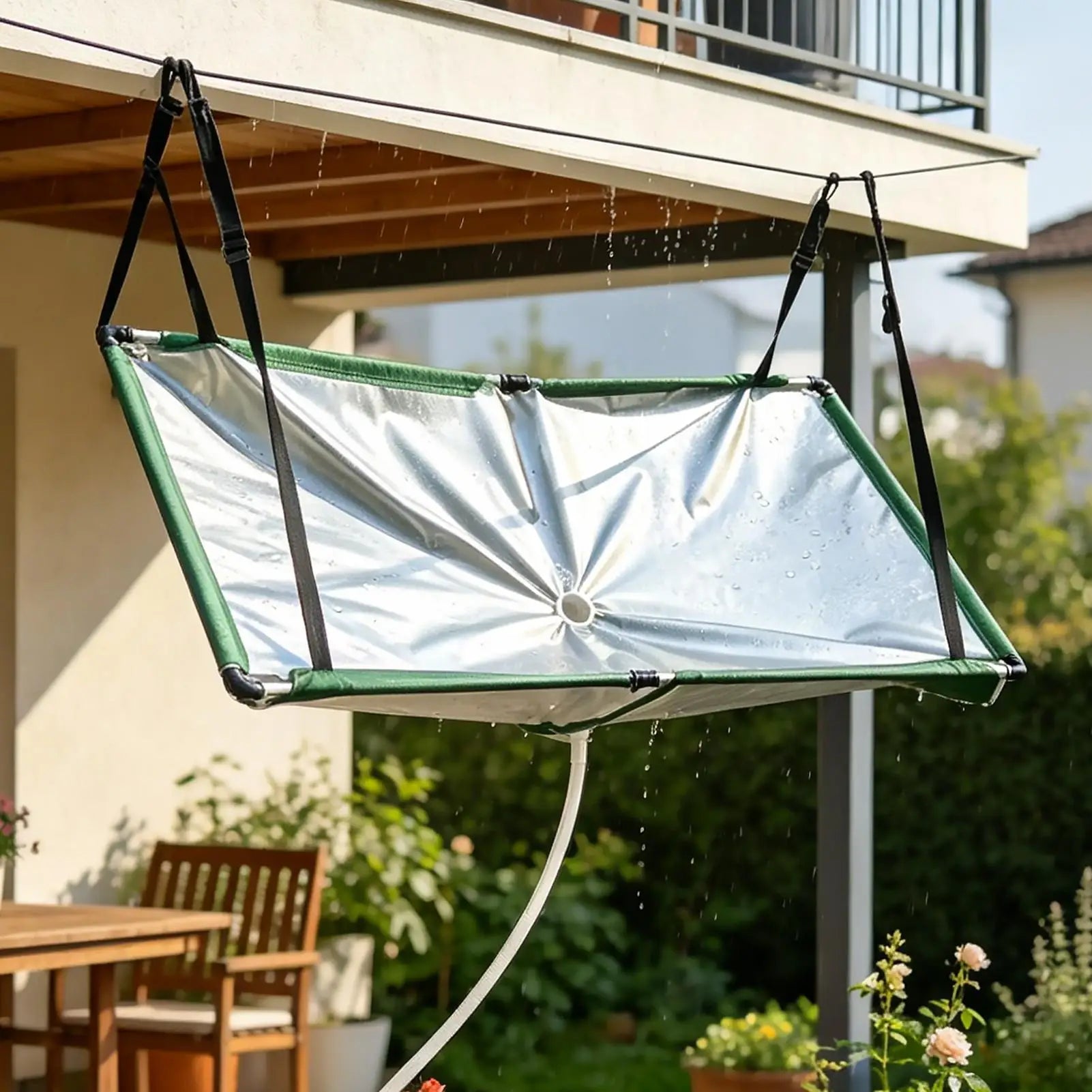 Outdoor Rain Catcher Garden Water Harvester Cloth With Hose Oxford Cloth Rain Collector Filter For Lawn Backyard Garden Peaceful Pleasures Health and Wellness