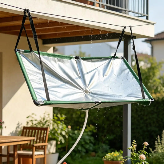 Outdoor Rain Catcher Garden Water Harvester Cloth With Hose Oxford Cloth Rain Collector Filter For Lawn Backyard Garden Peaceful Pleasures Health and Wellness