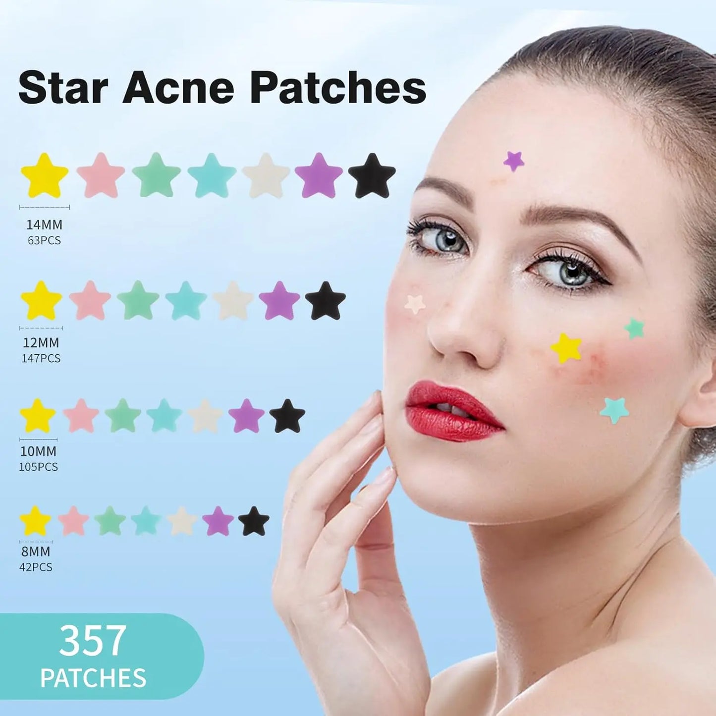 200Pcs Pimple Patches for Face Colorful Hydrocolloid Acne Patches Cute Star Zit Covers Spot Stickers with Tea Tree Acid Cica Oil Peaceful Pleasures Health and Wellness