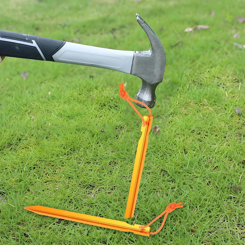 6Pcs 23cm Aluminum Alloy Tent Pegs Tent Nail Yard Canopy Garden Stakes Ground Camping Hiking Tent Accessories for Canopy Fixing Peaceful Pleasures Health and Wellness