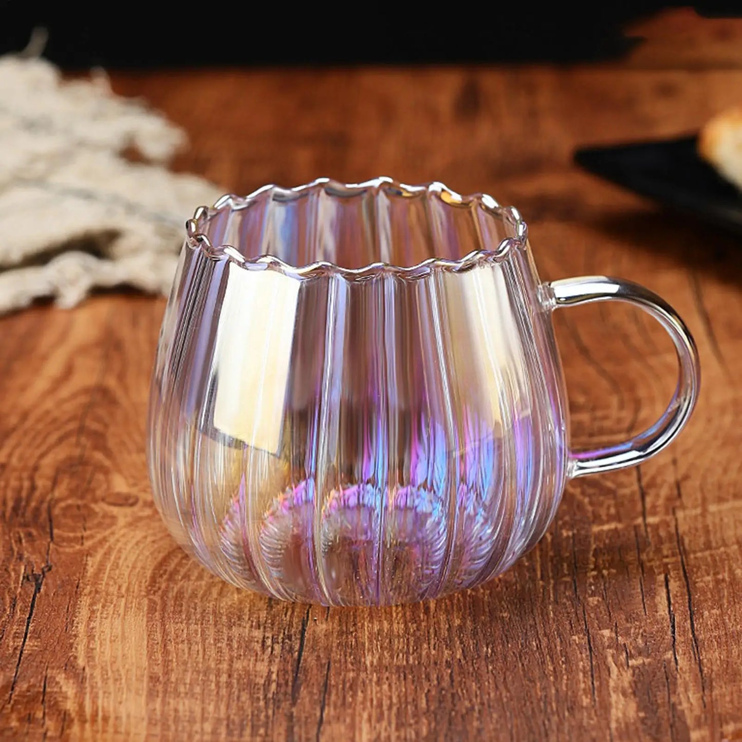 400ml Pumpkin Shape Glass Mug | Dishwasher Safe Coffee & Tea Cup Glass Mug Peaceful Pleasures Health and Wellness