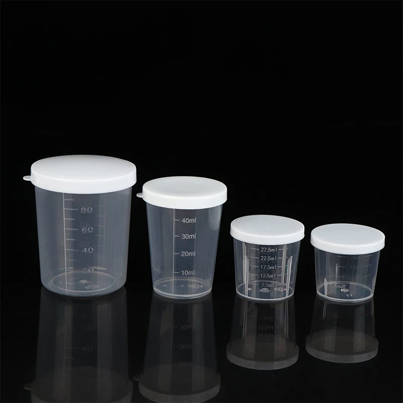 10Pcs 20ml;30ml;50ml,100ml Clear Liquid Pill Measuring Cups With Lids Travel Pill Organizer Cup Container For Liquid Medicine Peaceful Pleasures Health and Wellness