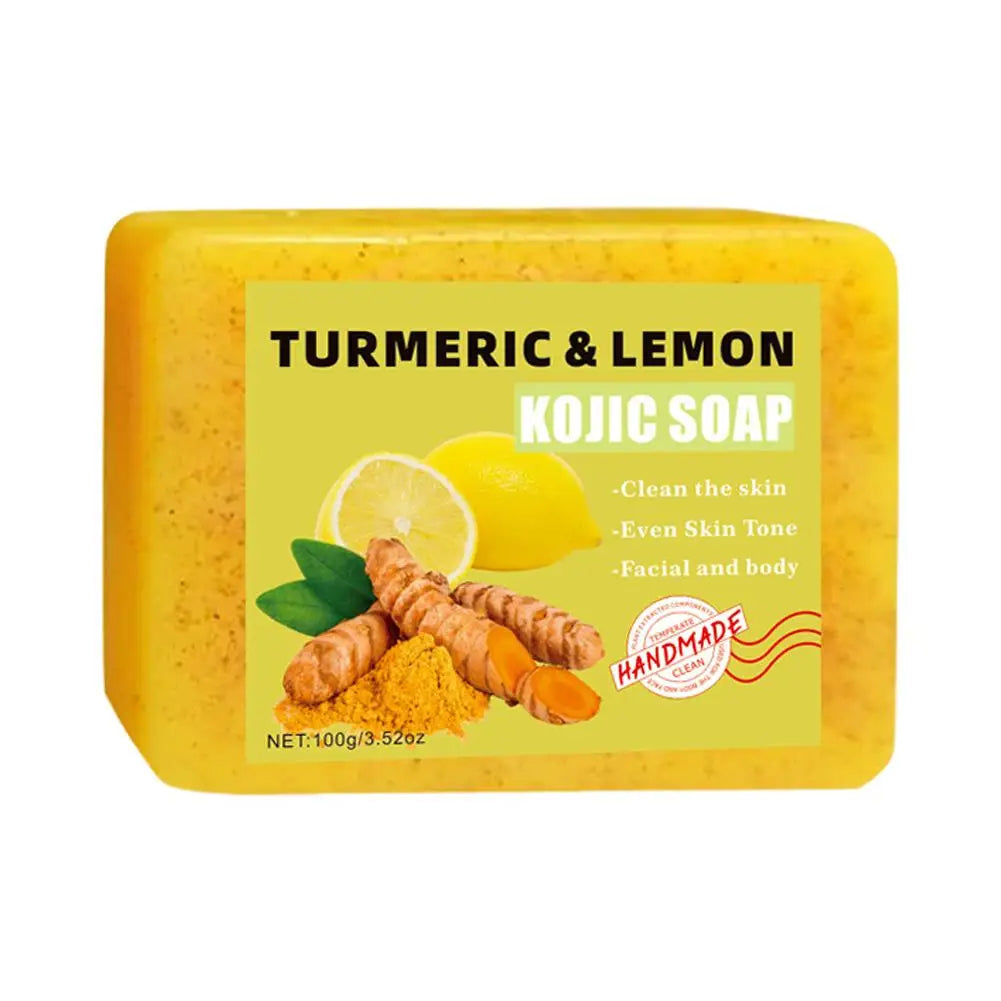 Turmeric Kojic Acid Lemon Soap Bar – Vitamin E Face & Body