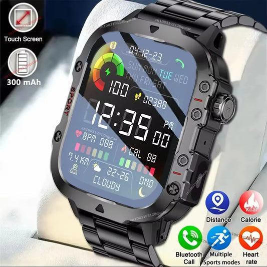 2026 New for Android Military Smart Watch Men IP67 3ATM Outdoor Sports Fitness Tracker Health Monitor 2.01'' BT Calls Smartwatch Peaceful Pleasures Health and Wellness