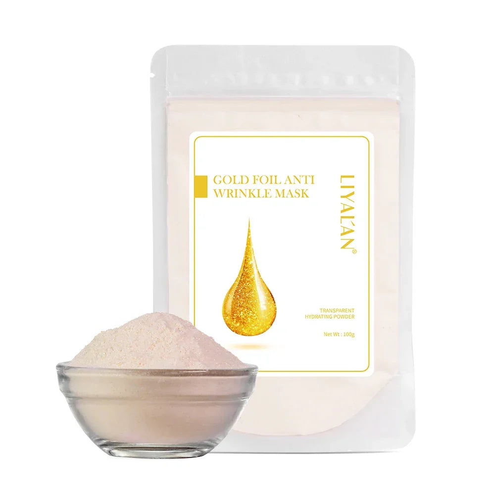 LIYALAN Face Jelly Mask Powder – Peel Off SPA Treatment Peaceful Pleasures Health and Wellness Gold foil China Mainland 100g