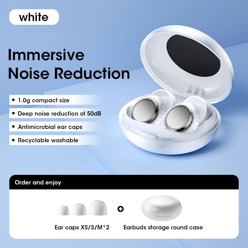 Silicone Ear Plugs Sleep Noise Cancelling Reusable Hearing Protection Anti noise earplugs for Concerts Travel Sleeping Ear plug Peaceful Pleasures Health and Wellness White