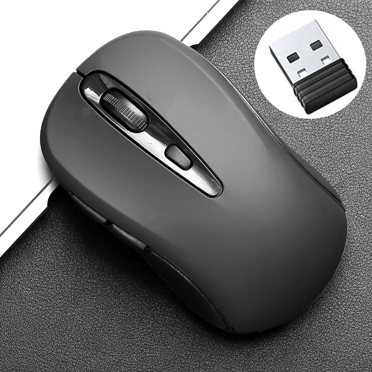 2.4G Wireless Mouse Portable Optical Office Mouse Silent Mouse Adjustable DPI Levels for Laptop Notebook PC MacBook Battery Mice Peaceful Pleasures Health and Wellness black