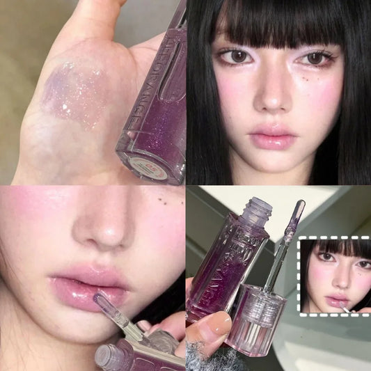Sparkling Glitter Lip Oil Gloss – Hydrating Mirror Shine Glitter Lip Gloss Peaceful Pleasures Health and Wellness