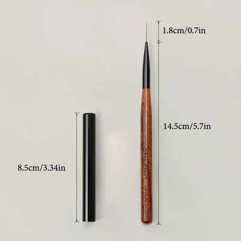 Nail Art Brush Checker Sandalwood Nail Drawing Painting Long Line Brush Nail Art Tool Painting Brushes DIY Design Manicure Tools Peaceful Pleasures Health and Wellness