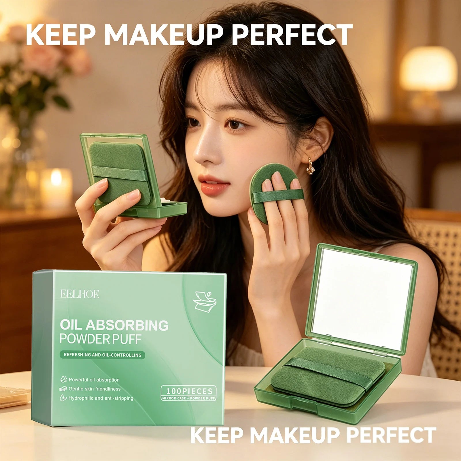 Facial Oil Absorbing Paper Remove Stains Powerful Oil Absorption Refreshing Reduce Reflection 3-in-1 Oil Control Blotting Sheets Peaceful Pleasures Health and Wellness