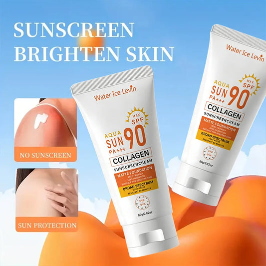 SPF 90 Collagen Sunscreen Cream | Matte, Reef-Friendly, 36H Collagen Sunscreen Cream Peaceful Pleasures Health and Wellness