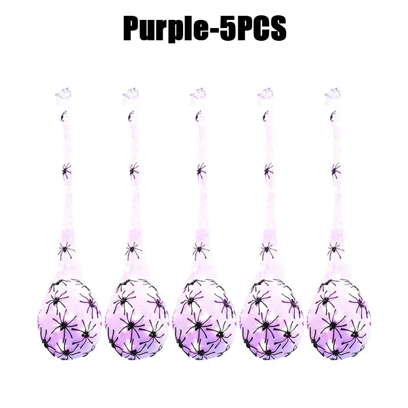 Glowing Halloween Spider Egg Sacks LED Hanging Web Decoration
