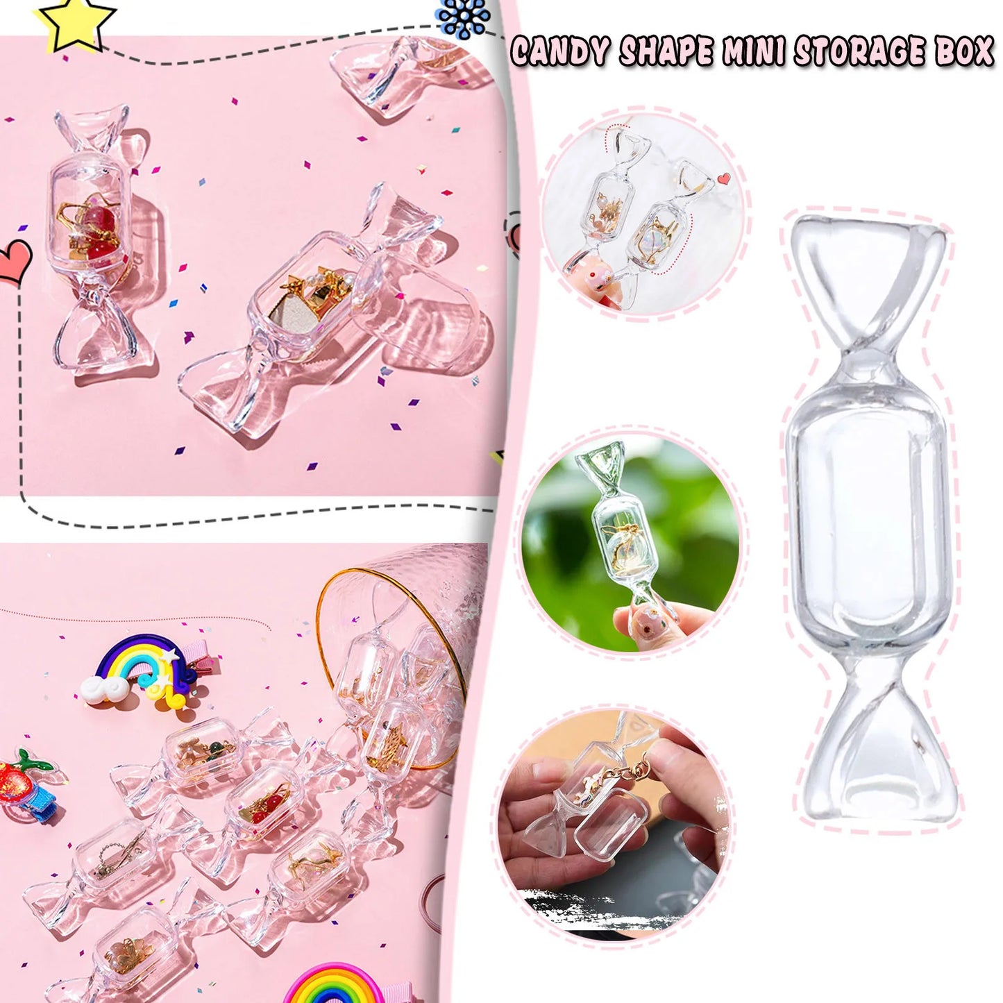 Candy Shape Transparent Jewelry & Earring Storage Box Jewelry Storage Box Peaceful Pleasures Health and Wellness