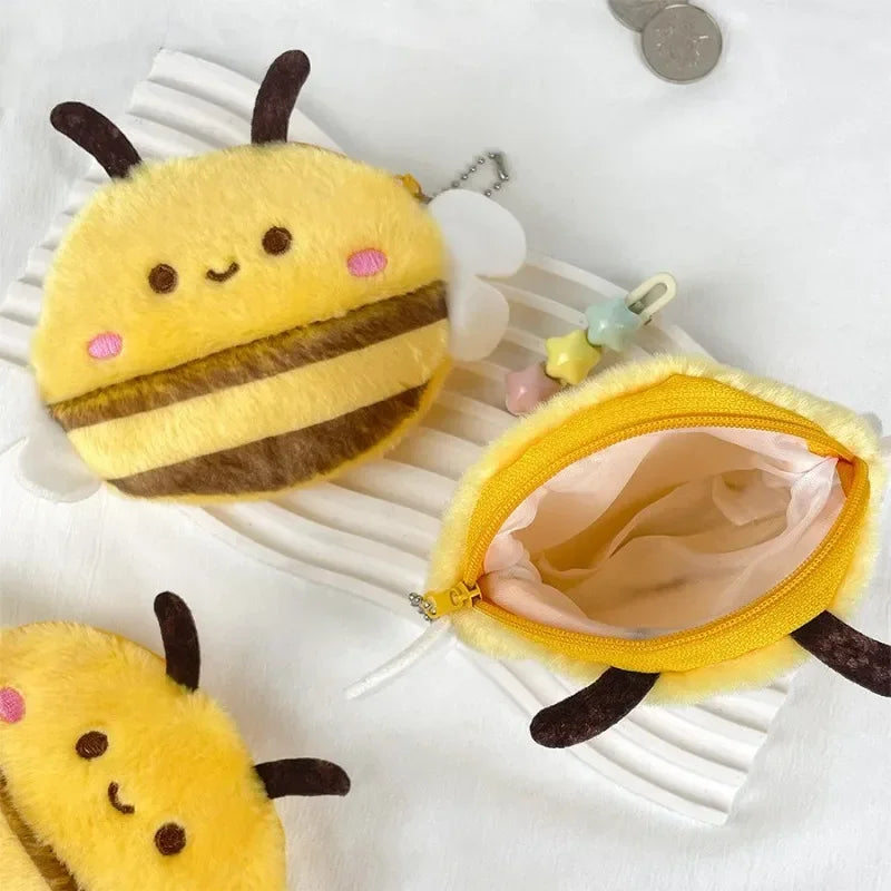 Cute Bee Plush Coin Purse – Kids Cartoon Animal Money Bag Plush Coin Purse Peaceful Pleasures Health and Wellness