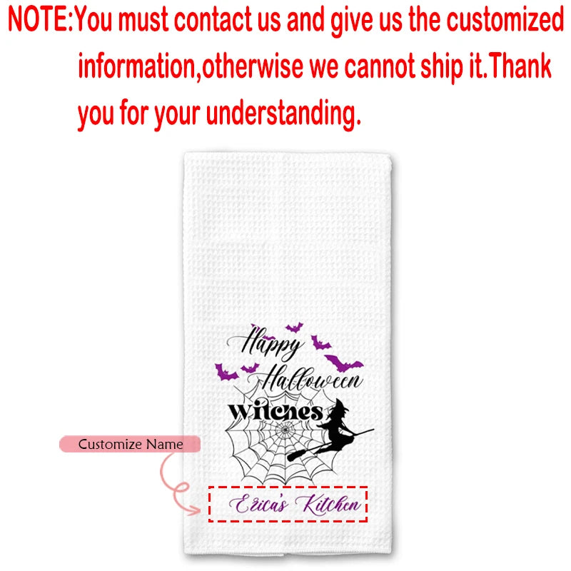 Personalized Halloween Dish Towel | Custom Hostess Gift