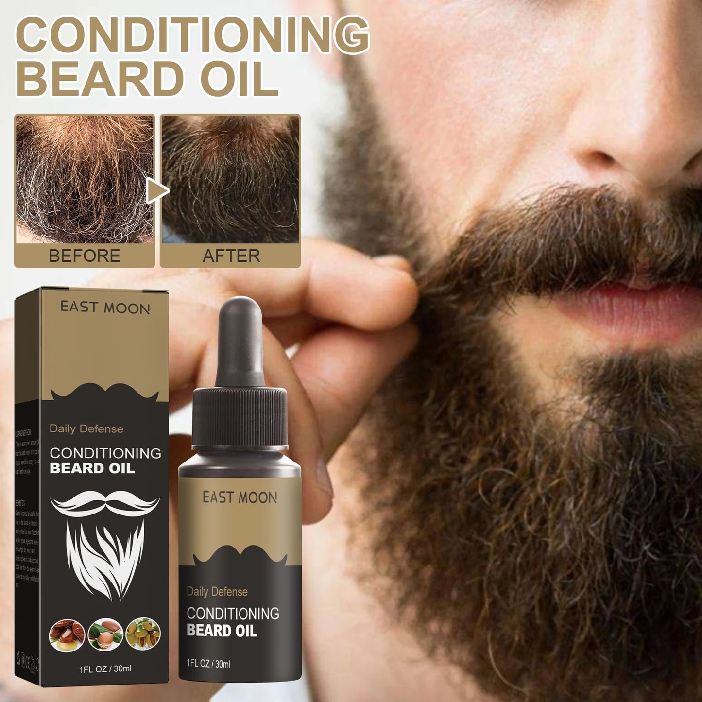 Beard Growth Oil Serum – Natural Jojoba & Argan Oil (30ml)