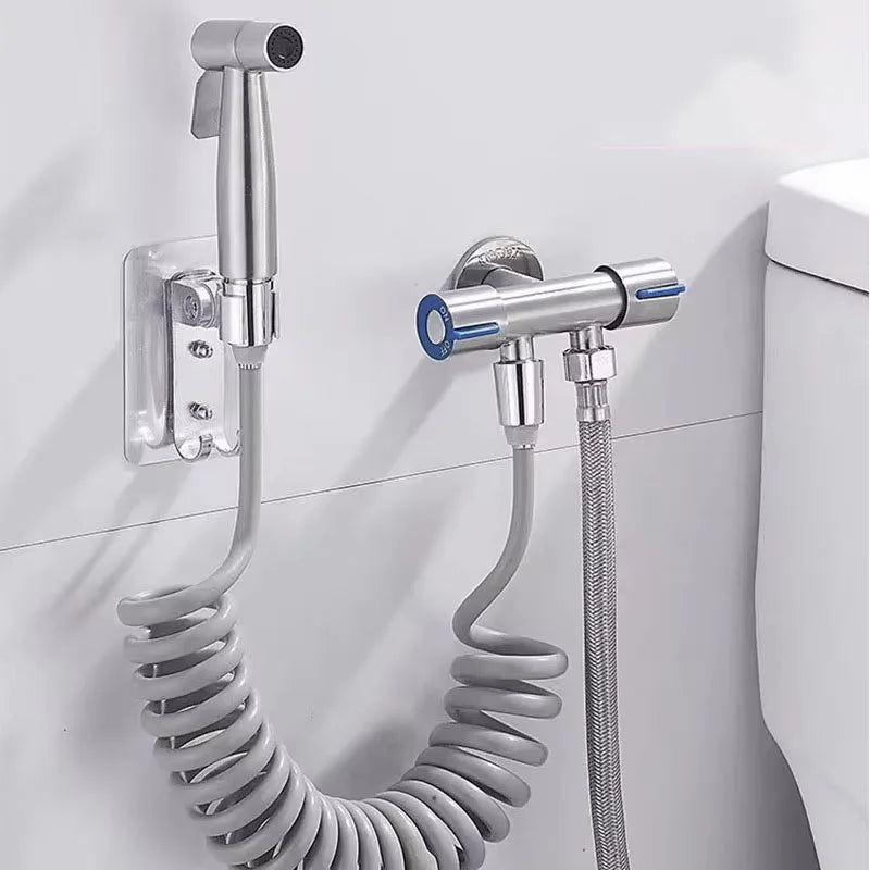 Handheld Bidet Sprayer – 304 Stainless Steel & Angle Valve