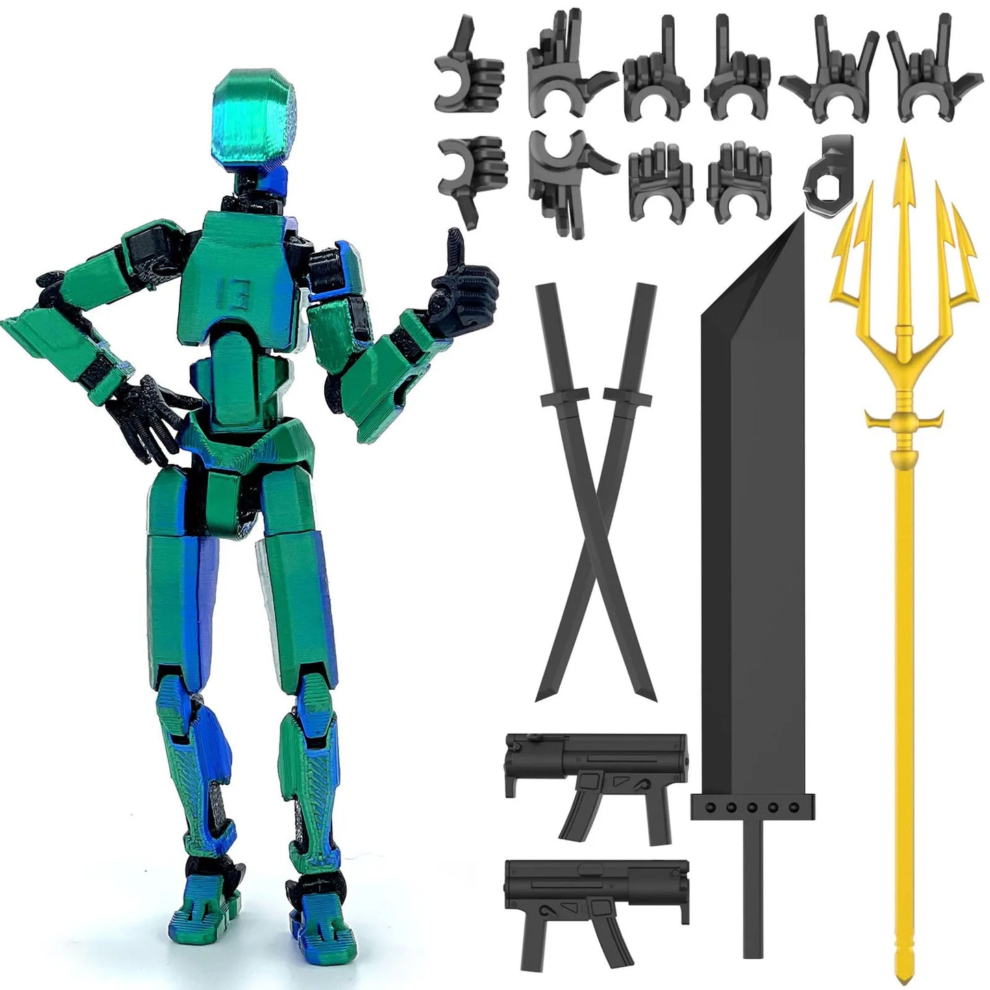 Lucky 13 3D Printed Posable Robot Action Figure | Collectible