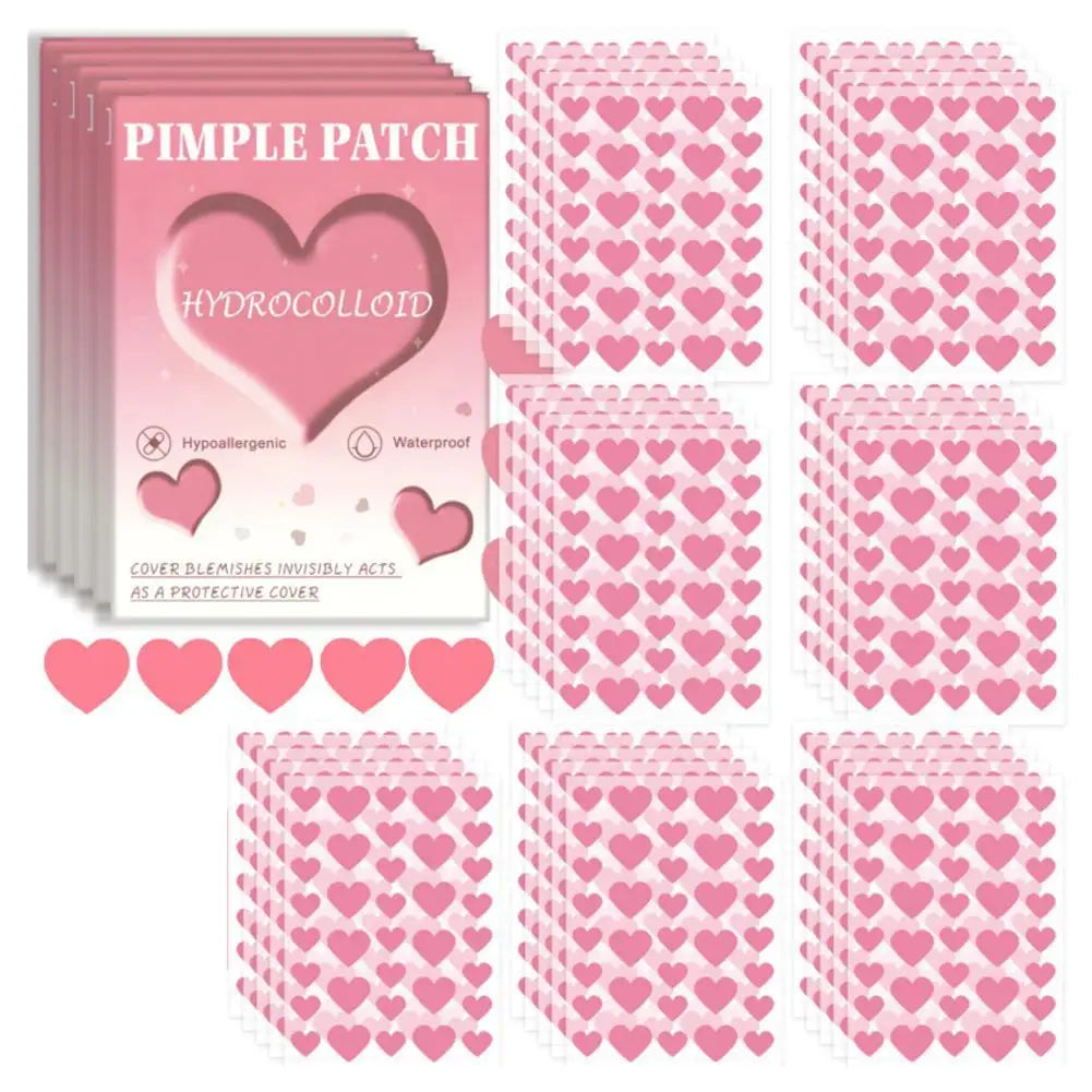 1080pcs Heart Pimple Patches – Hydrocolloid Acne Stickers for Teens