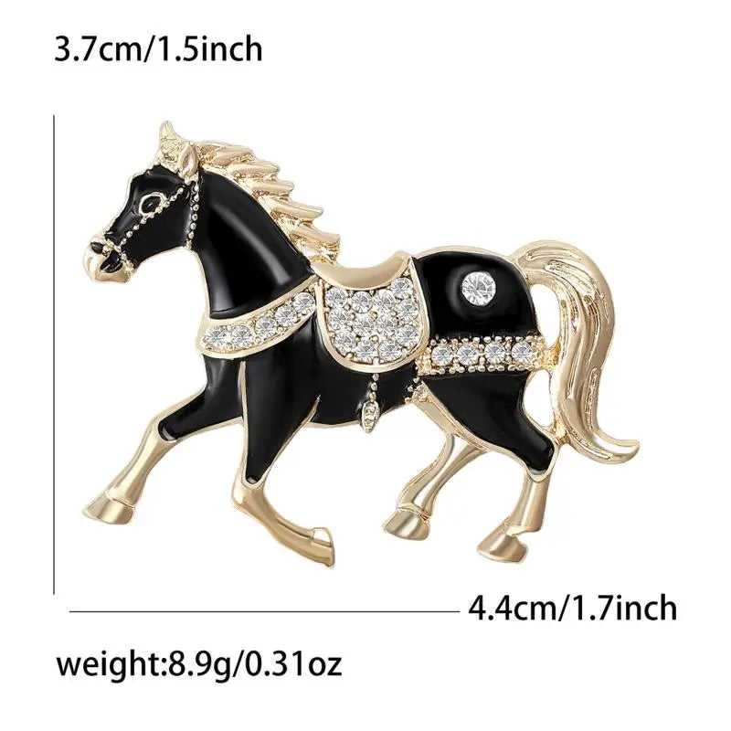 Enamel Horse Brooch | Vintage Zodiac Lapel Pin for Men & Women