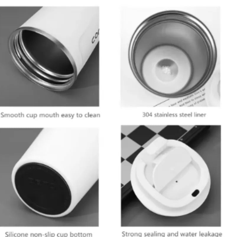 Coffee cup with temperature display, car insulation cup, 510ML travel insulation cup, suitable for hot beverages, tea, coffee, m Peaceful Pleasures Health and Wellness