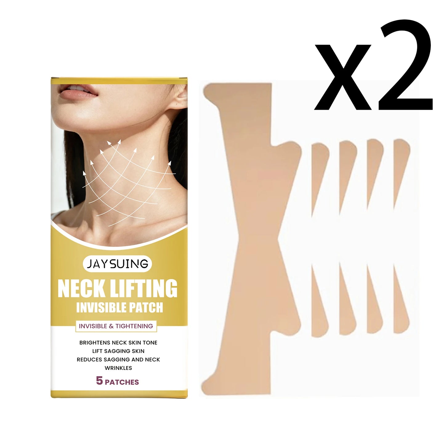 Neck Lifting Patch Improve Neck Contour Reduce Fine Lines Relieve Double Chin Increase Skin Elasticity Neck Invisible Care Mask Peaceful Pleasures Health and Wellness 2X5PCS