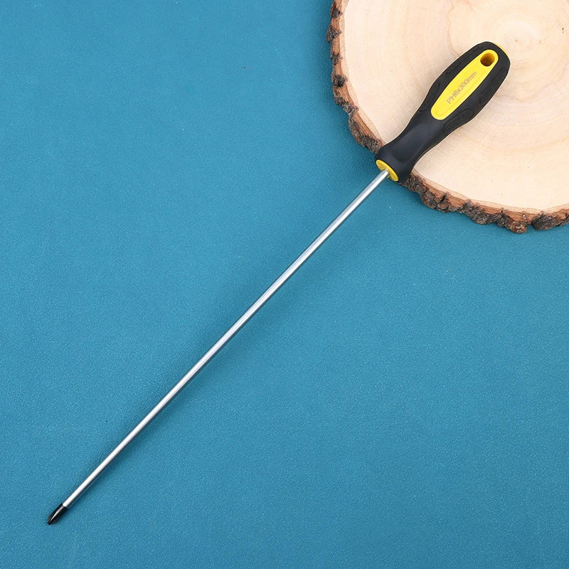 High Quality 6*300mm Long Handle Screwdriver Slotted Cross Head Magnetic Screwdriver Bit Anti Slip Screw Driver Bolt Driver Tool Peaceful Pleasures Health and Wellness