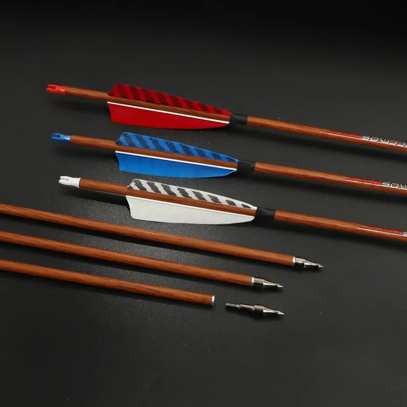 6 Wood Skin Pure Carbon Arrows Spine 350 400 450 500 550 600 700