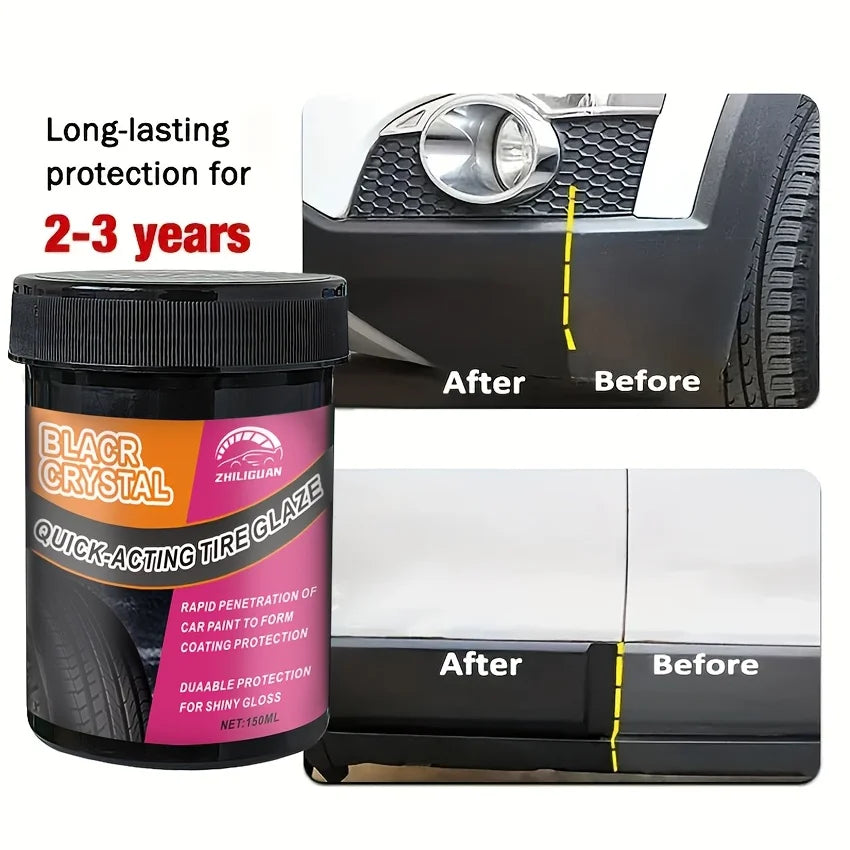 Tire Shine & Protection Wax | Deep Black Anti-Aging Formula