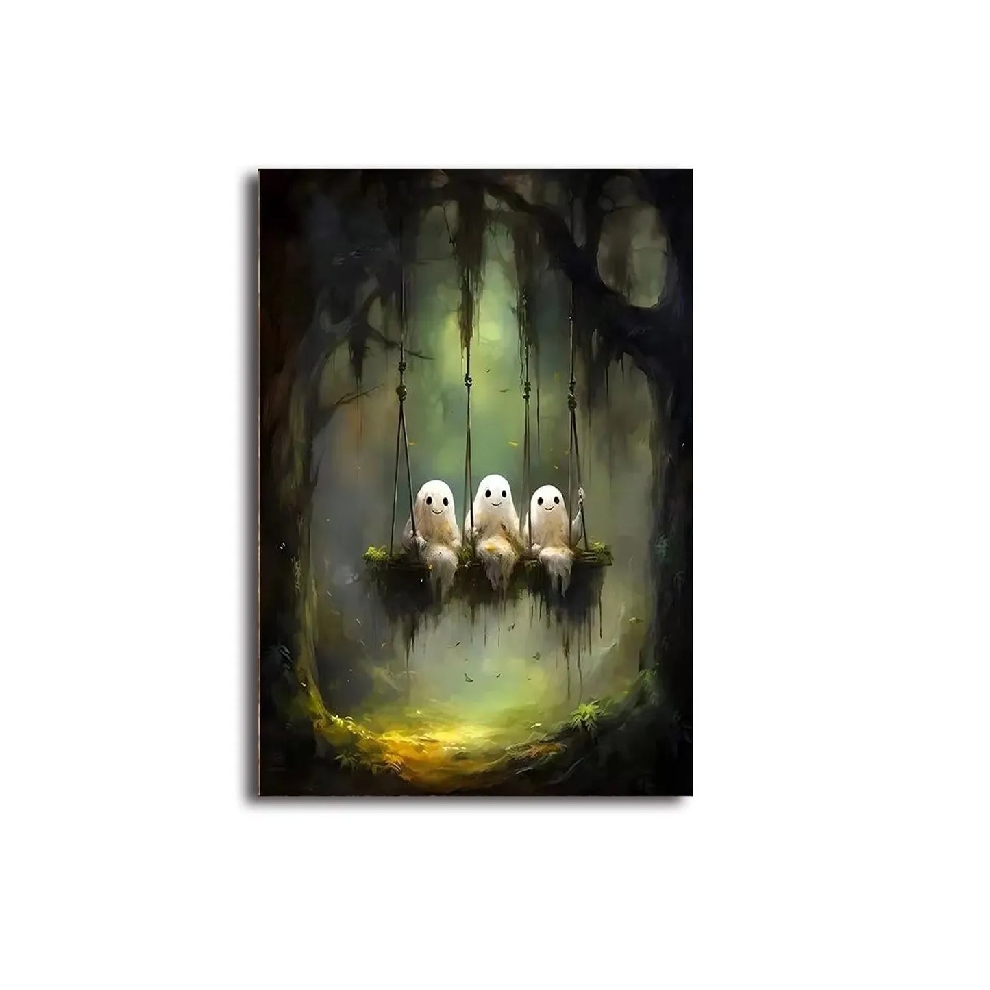 Halloween Cute Ghost Forest Canvas Poster | Wall Art Décor