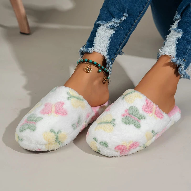 Women's Plush Bow Winter Slippers | Warm Non-Slip Indoor