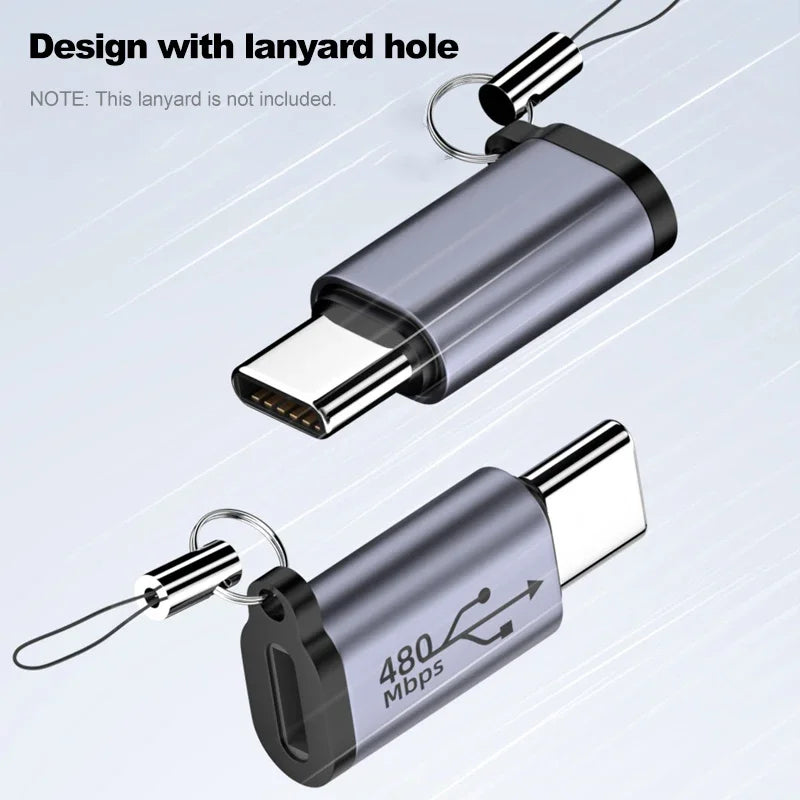 Micro USB to Type-C & Mini USB Female Plug Adapter