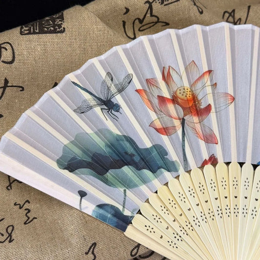 Bamboo Silk Folding Fan – Hanfu Dance, Photo Prop & Decor Decorative Folding Fan Oasis Select