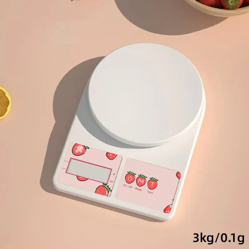 Strawberry Digital Kitchen Scale | 0.1g Precision for Baking