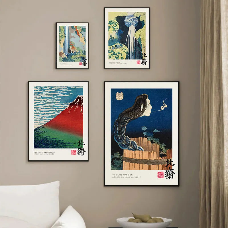 Hokusai Great Wave Mount Fuji Unframed Canvas Wall Art Print