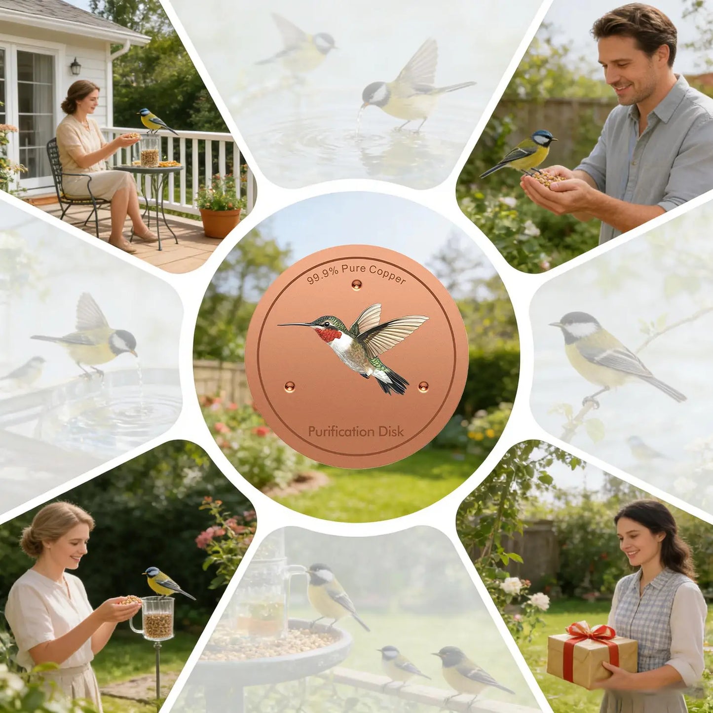 Copper Disc for Bird Bath – 10cm Water Purification Disk