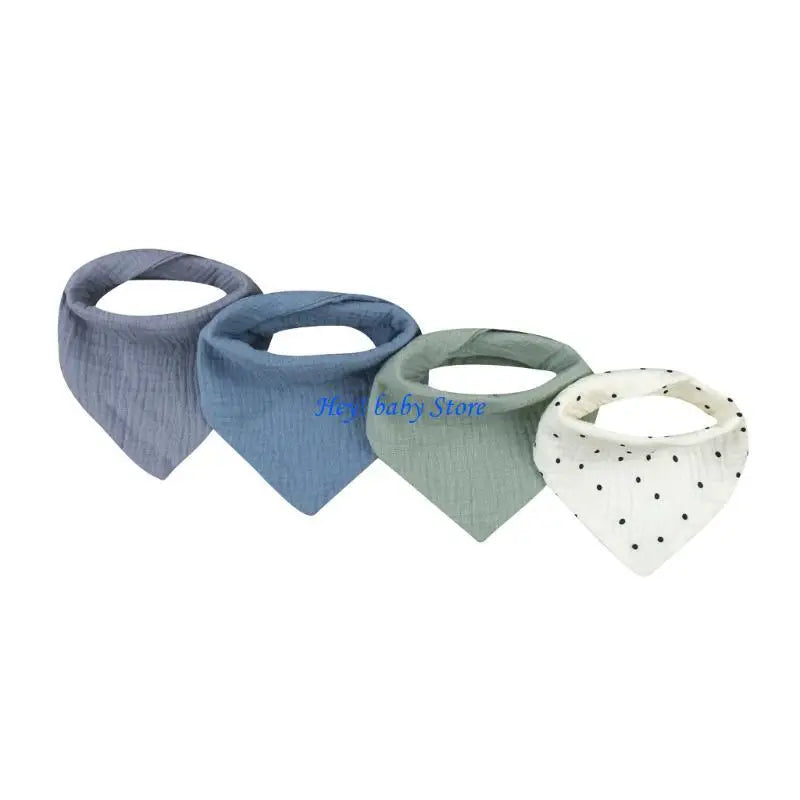 Baby Feeding Bibs 4-Pack | Soft Cotton Spill-Proof Toddler Bibs