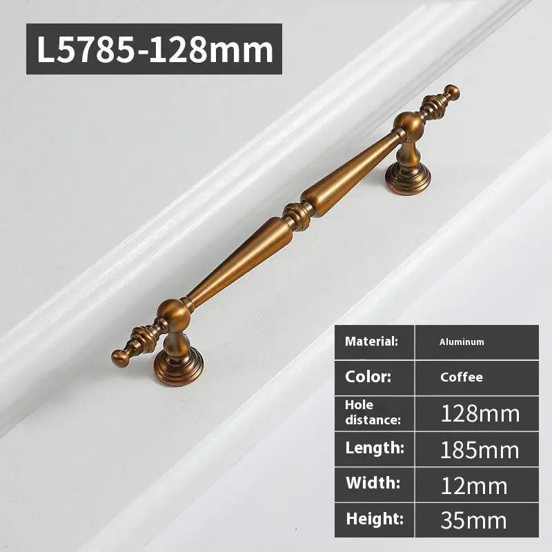 Antique Bronze Brass Cabinet Drawer Pull Handle & Knob