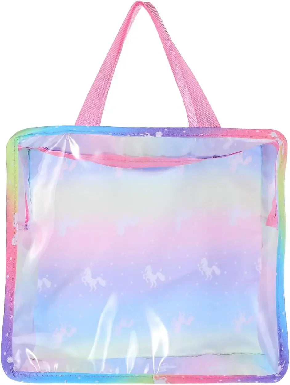 Rainbow Transparent Doll Tote Bag for Clothes & Accessories, 9.64x8.66x3.14 Inches Peaceful Pleasures Health and Wellness United States