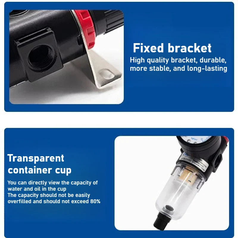 AFC2000 G1/4" Air Filter Regulator & Oil-Water Separator