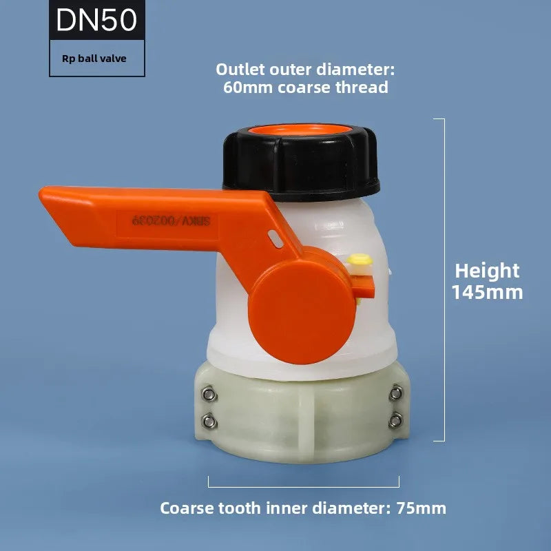Plastic Butterfly Valve IBC Tote Tank Drain Adapter DN40–DN100