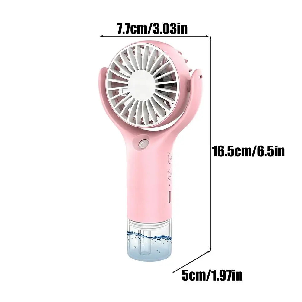 Portable Handheld Mist Fan – USB Rechargeable 3-Speed Cooling