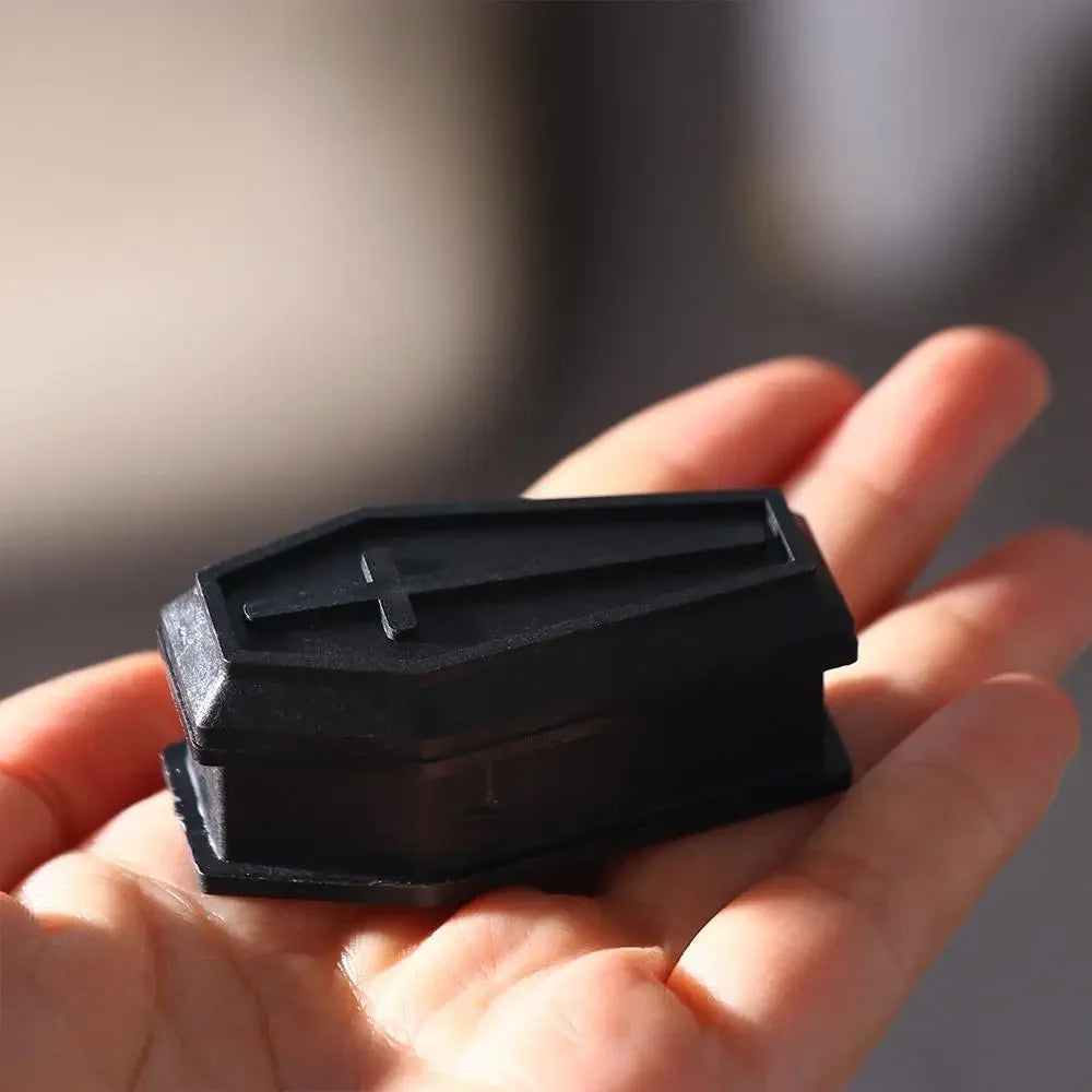 Mini Coffin Box Halloween Black Coffin Decoration Landscape Model Mock Storage Box Toy Decoration Peaceful Pleasures Health and Wellness