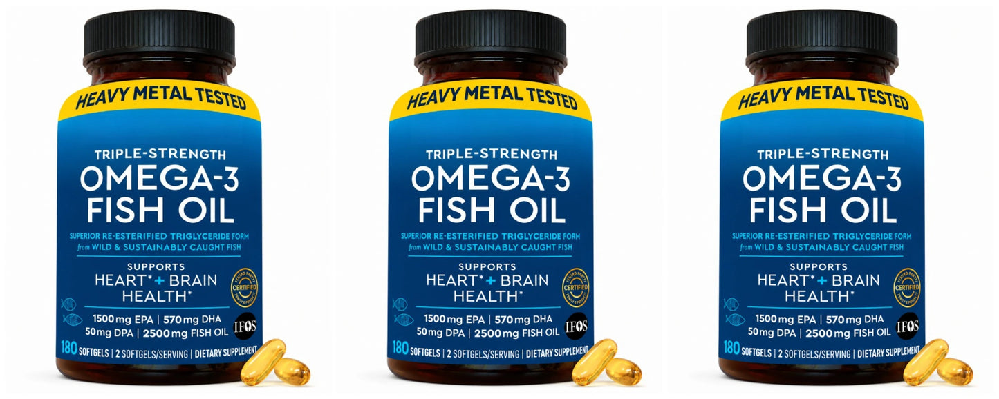 Omega 3 Fish Oil 2500mg EPA 1500mg DHA 570mg | 180 Softgels