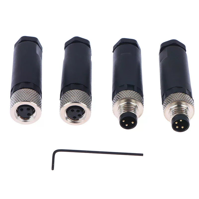 M8 Waterproof Sensor Connector Set – 3/4 Pin Male & Female Plugs Sensor Connector Peaceful Pleasures Health and Wellness