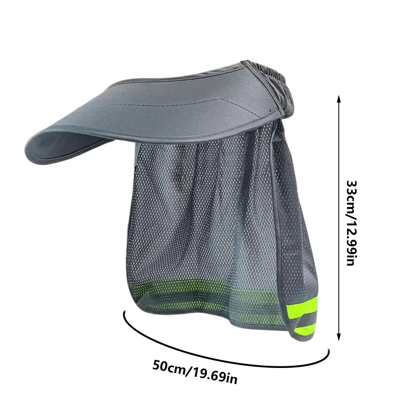 Hard Hat Sun Shade Full Brim Neck Shield | Reflective Strip